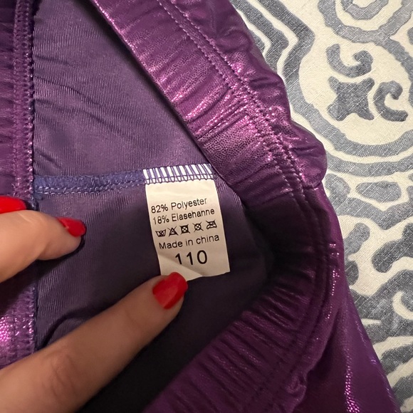 Purple Sparkle Gymnastics Shorts for Leo - Picture 5 of 6
